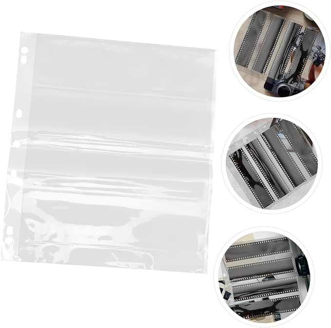 Tofficu 10pcs Archival Film Negative Sleeves Protectors for Storing Negatives Page Protectors Compatible with Binders and Durable Document Bags for Collections