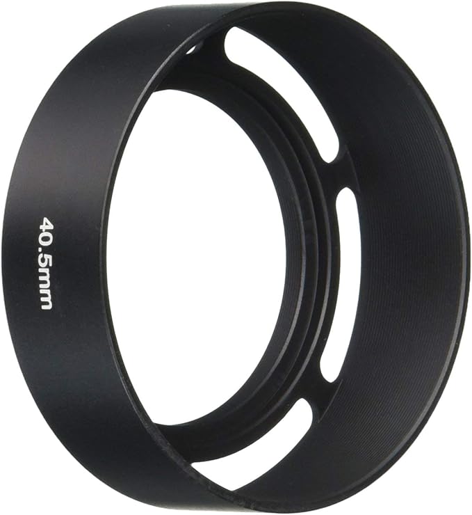 Fotasy Metal 40.5mm Vented Lens Hood, 40.5mm Metal Hood, 40.5mm Lens Hood for Fuji Leica Leitz Panasonic Olympus Panasonic Sony Lens, 40.5mm Screw-in Lens Hood