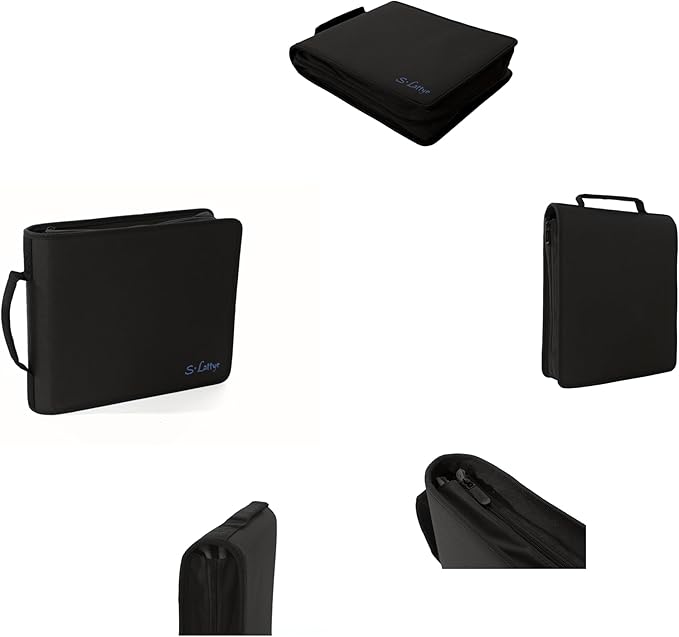 DVD CD Storage Case with Extra Wide Title Cover Pages for Blu Ray Movie Music Audio Disk (Portable Carrying Binder Holder Wallet Album Home Organizer Shelf)- Black, 128 disk units, 64 cover pockets