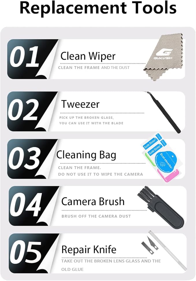 Camera Lens Glass Replacement for iPhone 11, GVKVGIH Back Camera Glass Lens Replacement with Pre-Installed Adhesive,Repair Tool Kit and Installation Manual