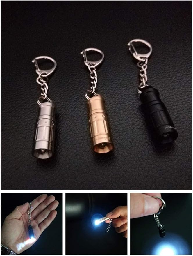 e1 Smallest Keychain Flashlight Micro Tiny Mini Keychain Light Long-Lasting Safety Light for Everyday Carry Emergencies Outdoor Dog Walking Hiking Camping Nice Gift for Parents Kids