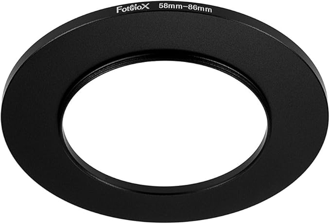 Fotodiox Metal Step Up Ring, Anodized Black Metal 58mm-86mm, 58-86 mm