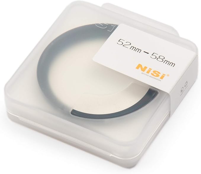NiSi 52-58mm Pro Step-Up Ring - Threaded Stepping Adapter, 52mm Male Lens Attachment 58 mm Female Filter and Accessory Thread - Anodized Aluminum, Matte Black Finish
