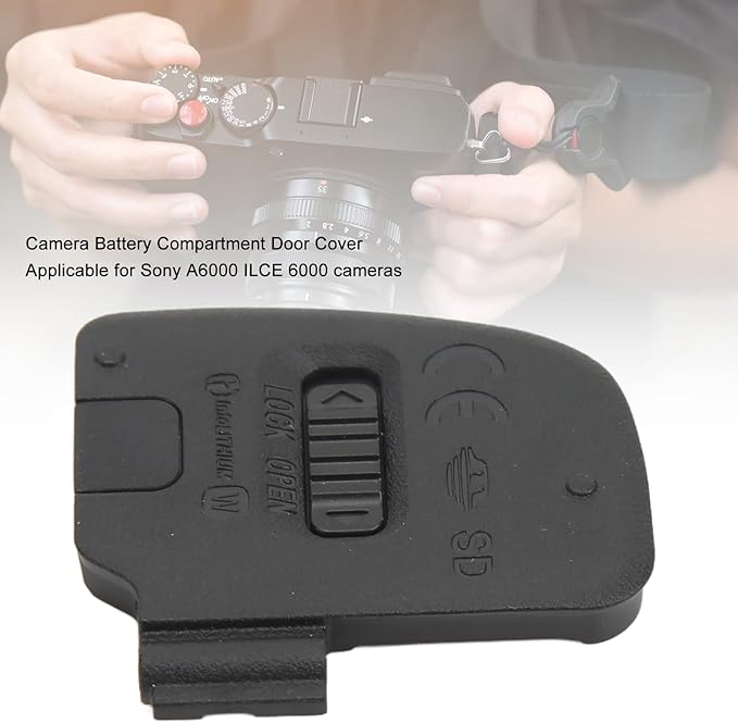 Diyeeni Replacement Battery Door Cover, for A6000 ILCE 6000 Camera Battery Compartment Lid Cover, Camera Repair Part Accessory