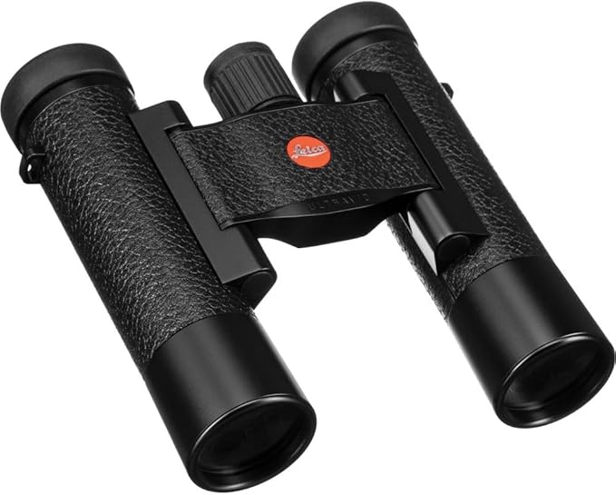 Leica 10x25 Ultravid Blackline Binoculars (Black with Black Leather) (40607) + Backpack + Full Size Monopod + Cleaning Set + 2 x Cap Keeper + Neck Strap
