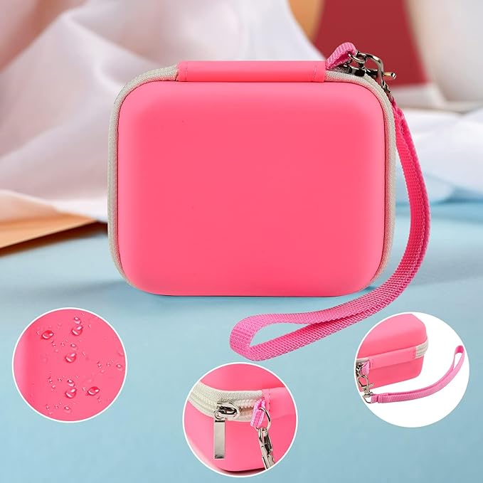 ANKHOH Camera Case for Seckton/for Desuccus/for PROGRACE/for GKTZ/for Dylanto/for Rindol/for One'sMore/for HANGRUI Kids Digital Camera, Kid Camcorder Storage Box for Cable Accessory-Bag Only, Pink