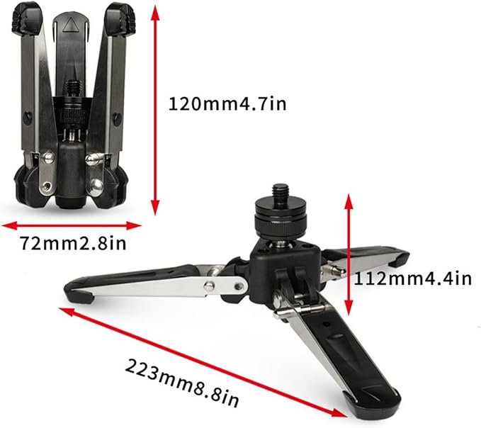 Multifunctional Monopod Tripods Stand with 3/8 Screw Hole and 360 Degree Rotation for Creative Shots Aluminum Alloy Tripods Stand