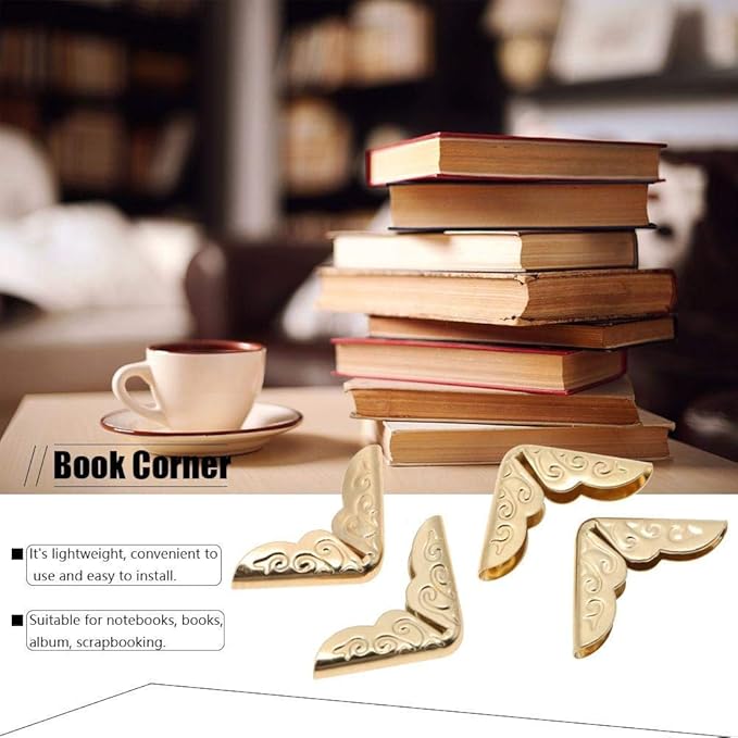 50pcs Scrapbooking Photo Mounting Corners Book Albums Menus Notebook Folder File Corner Protectors(C086 Brass)