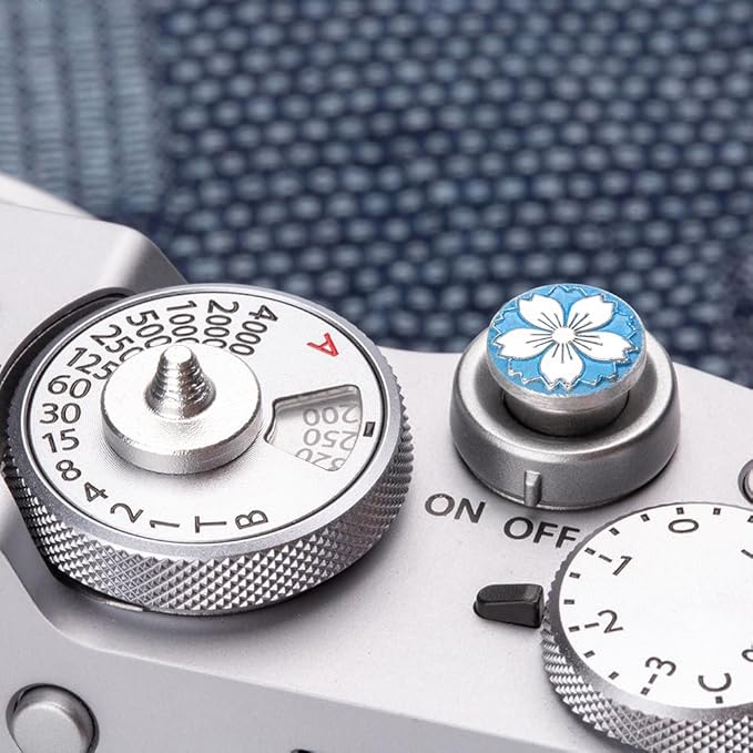 Camera Metal Shutter Buttons for FUJIFILM X100VI X100V XPro3 XPro2 XPro1 X-T4 X-T3 X-T50 X-T30 for NikonZF Z5 Z6 for Canon (Blue-Shutter Decorative Button)