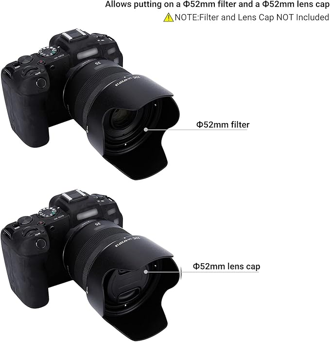 Tulip Flower Len Hood for RF 35mm F1.8 Macro is STM on EOS R6 R5 RP R Camera, Reversible Lens Shade, Compatible with 52mm Filters and 52mm Lens Cap