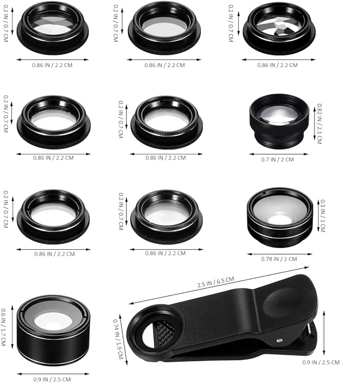 1Set Mobile Phone Lens Camera Lens Kit with Wide Angle Macro Fisheye and More Compatibility for Stunning Photography All Smartphones