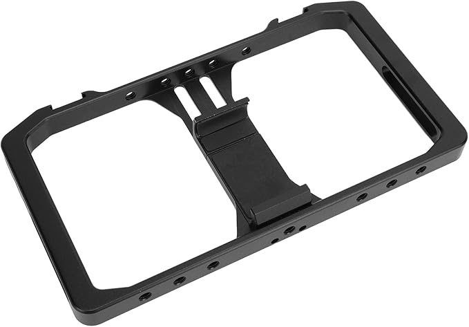 Smartphone Video Rig Aluminum Alloy Phone Cage Stabilizer Grip Frame, Phone Video Stabilizer with Hot Shoe Mount and 1/4 Inch Screw Holes for Filmmaking Vlogging