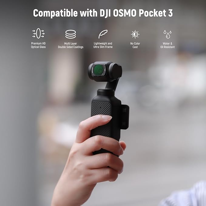 NEEWER Magnetic ND CPL UV Filter Set and 0.75X Wide Angle Lens Compatible with DJI OSMO Pocket 3 Creator Combo