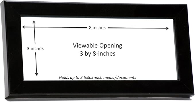 Creative Picture Frames 4-4X9Bk Black Business License Certificate Frames for Professionals 3.5 by 8.5-Inch Self Standing Easel