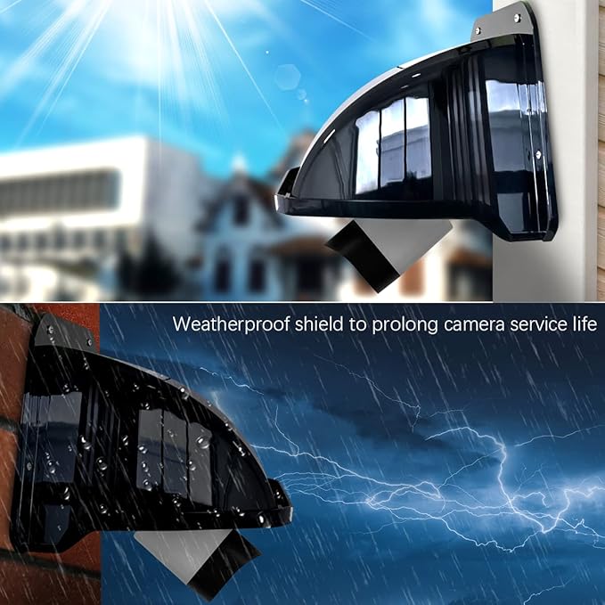 Universal Sun Rain Cover Shield, Backup Camera Shield, Surveillance Camera Cover, Outdoor Security Camera Cover, Weatherproof Camera Shield, Black Video Camera Cover