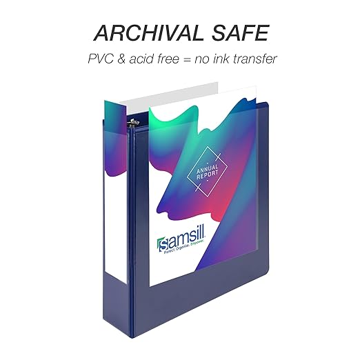 Samsill Durable 2 inch 3 Ring Binder, Made in USA, D Ring Binder, FSC 100% Recycled Chipboard, Blue