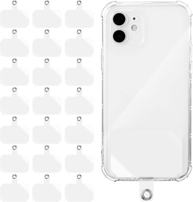 Sinmoe 24 Pcs Phone Lanyard Tab Universal Phone Tether Patches TPU Replacement Patches Compatible Telephone Case Cell Smartphone Case Safety Lanyard Non Adhesive