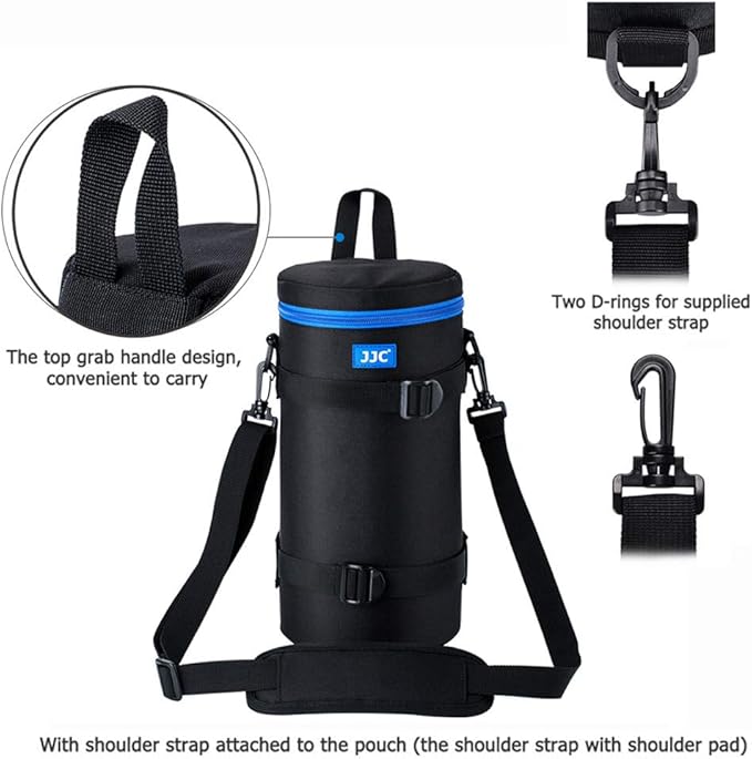 JJC Camera Lens Pouch Case for Canon RF 800mm f11 Tamron SP 150-600mm Sigma 150-600mm 150-500mm Nikon Nikkor AF-S 200-500mm & More, Zipper Polyester Lens Protective Bag Interior Size 4.9x11.4”