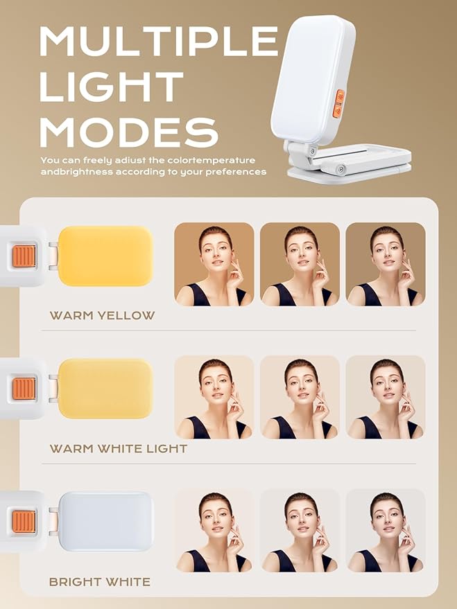 82 LED Selfie Light with Stand and Phone Holder – 10" Portable Phone Fill Light Clip for iPhone & Laptop [3 Light & 14 RGB Modes], Rechargeable Ring Light for Video Recording, Makeup, Live Stream