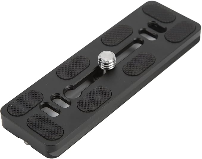 120mm Quick Release Plate with 3/8 Inch Screw and D Ring for Arca Swiss Standard Camera Tripod Ball Head, CNC Machined Aluminum Alloy with Non - Slip Rubber Pads