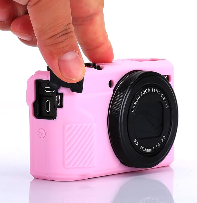 Pocoukate Camera Body Case for Canon G7X /G7X Mark II/Mark III Silicone Case Cover with Optical 9H Hardness 0.3mm Ultra-Thin DSLR Camera Screen Protector