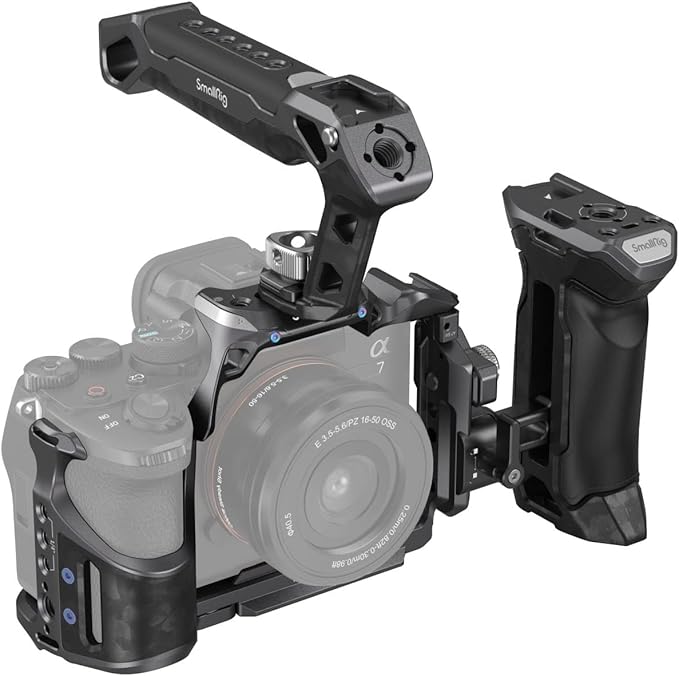 SmallRig A7 IV Cage With Top Handle, Clamp for HDMI Cable and Side Handgrip, Advanced Kit for Sony Alpha 7R V/7 IV/7S III