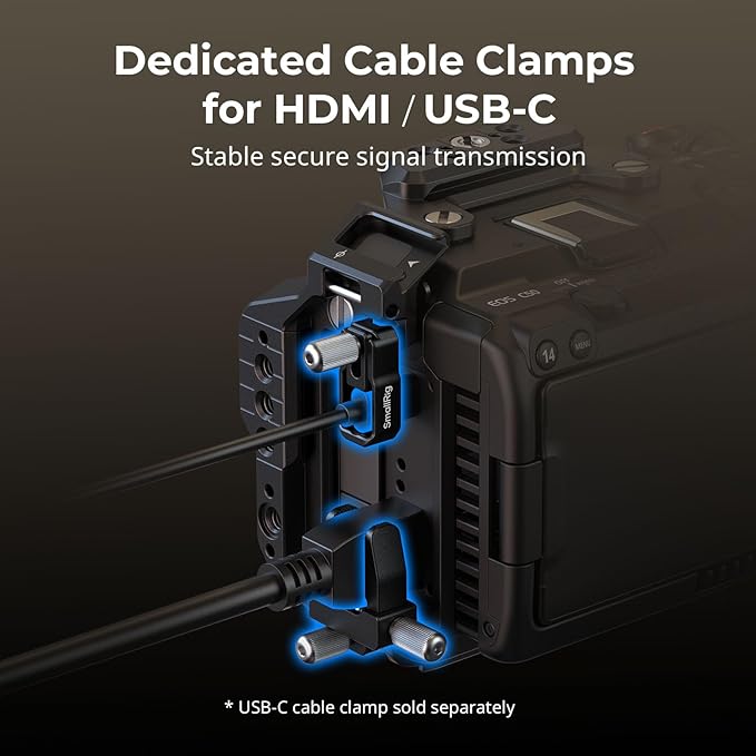 SmallRig Handheld Power Cage Kit for Canon C50 with XLR Handle Extension, V-Mount Battery Plate, Quick Release Plate for Arca, Cable Clamp for HDMI, Hand Strap - 5658