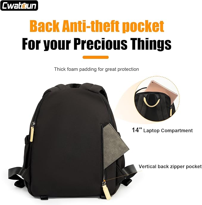 Cwatcun Camera Backpack Bag for Women, Stylish DSLR/SLR Camera Bag with Tripod Strap Laptop Compartment and Removable Dividers Lightweight Photograhy Backpack Case for Canon/Nikon/Sony Accessories