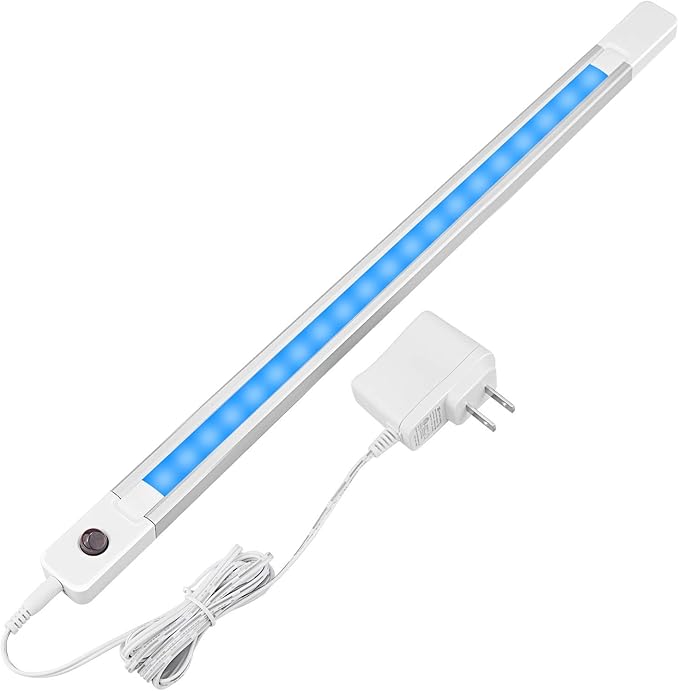 LUXSWAY Plug in Color Changing Led Bar Light,Led RGB Strip Light with Remote,Super Bright Under Cabinet Lighting,Multicolor Stick On Lights for Under Counter, Desk,Cupboard, Room (18 Inch)