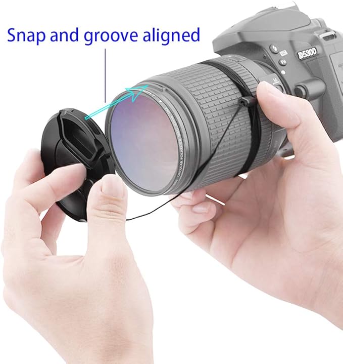 58mm Lens Cap Cover for Canon EF-S 18-55mm f/3.5-5.6 is II/STM/f/4-5.6 is STM Lens,Compatible for EOS Rebel T7 T6 T5 T8i T7i T6s T6i T5i T4i T3i T2i T1i SL3 SL2 SL1 4000D &More 58mm Filter Thread