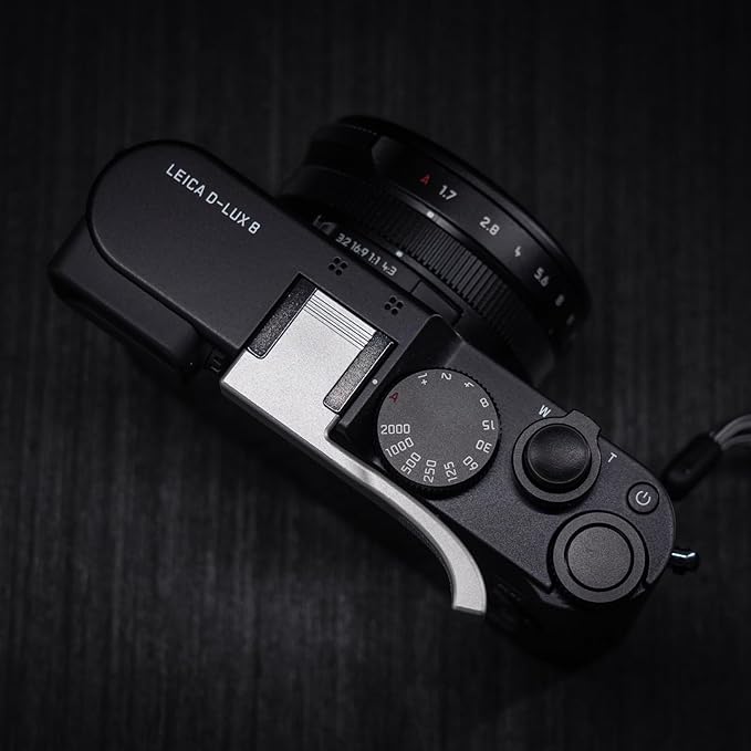 Metal Thumb Up Grip for Leica D-LUX8 DLUX8 Camera, Hot Shoe Thumb Rest Support Grip ，Exclusive Vintage Anti-Slip Pattern, Enhance The camera's Grip Feel (Silver)