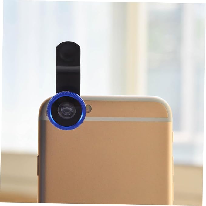 POPETPOP 3-in-1 Clip-On Phone Lens Set Fisheye Wide Angle Macro Mobile Camera Lens for Smartphones Compatible and Portable Clip Design for Photography Enthusiasts