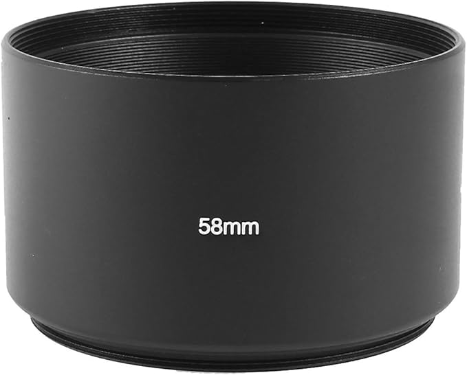 uxcell 58mm Telephoto Lens Hood, Metal Screw-in Lens Universal Hood Anti-Glare for Nikon Sony Pentax Olympus Fuji Sumsung Leica Camera, Black