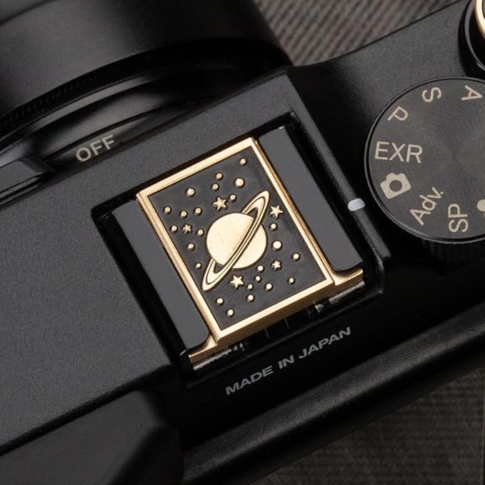 DBZZ Camera Metal Hot Shoe Cover Protector Cap for Nikon z30/z50/d810/d610 for Fujifilm X-T4 X-T30 X-T200 X-Pro3 X-Pro2 X-E4 X-A7 X-A5 (Brass Universe Cover)