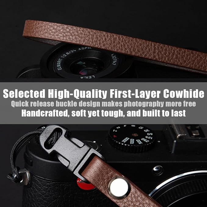 DBZZ Vintage Minimalist Leather Camera Neck Shoulder Strap For Ricoh GRIII GR3X GRIV For Leica X1 For Fuji X-half