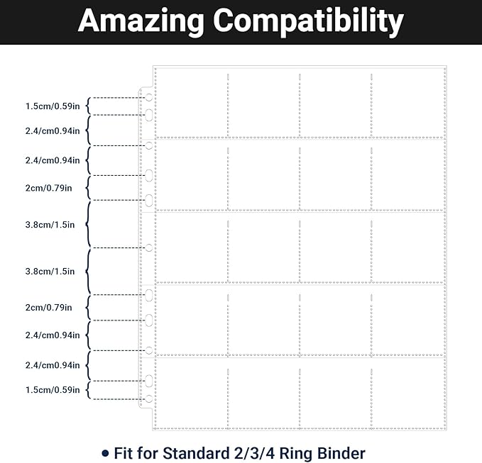 ENPOINT 30 Pack Protective Photo Slide Pages, 35mm Slide Storage Pages, 600 Pockets 2x2 Top Loading Coin Sleeves, Cardboard Coin Holder Sleeves, Stamp Collecting Supplies for 3 Ring Binder