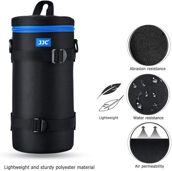 JJC Deluxe Lens Case Pouch Bag for Sigma 150-500mm f/5-6.3 DG OS HSM, Canon RF 800mm f/11 IS STM, Nikon AF-S NIKKOR 200-500mm f/5.6E ED VR & More Lenses Below 4.9'' x 11.4''(D x L)