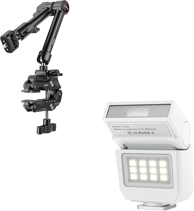 ULANZI HD02 Magic Arm Super Clamp Kit and SL03 Mini Flash