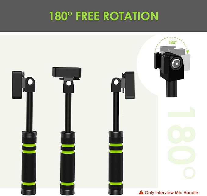 YOUSHARES Metal Handle for RODE Wireless Go 2 & Microphones, Stretchable Interview Mic Handle for Rode Go 2 Accessories