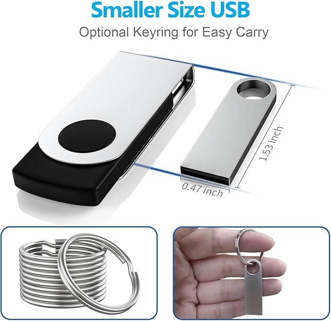 ABLAZE Custom Flash Drive 1GB 10 Pack, Personalized USB with Your Logo Metal Thumb Drives USB 2.0 Memory Stick Pendrive (Sliver)