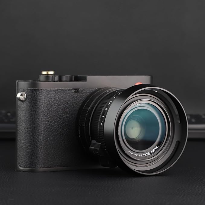 Haoge Metal Lens Hood Shade for Leica Q3 Q3 43 Q2 Q-P QP q Typ 116 Typ116 Camera Black LH-LQOB
