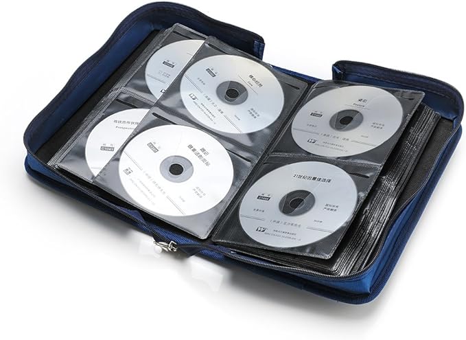 CCidea CD Case DVD Storage Holder, 128 Capacity DVD Cases Organizer CD Plastic Protective Carrying Binder,Portable Cd Wallet for Home Travel (Blue), 128-blue, L11 xW 6 x H3.5 INCH, Beauty Case