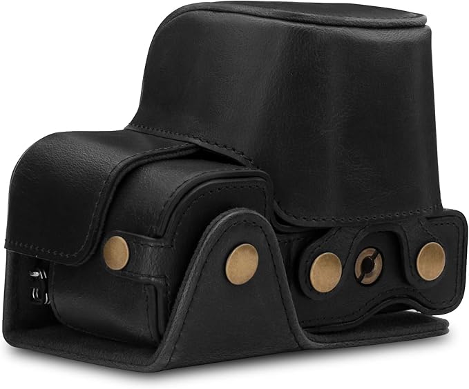 MegaGear MG1651 Ever Ready Leather Camera Case Compatible with Sony Alpha A6400 (16-50mm) - Black