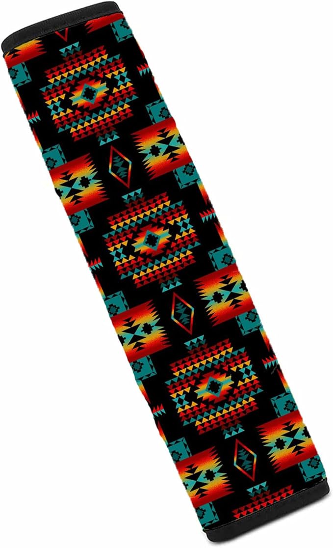 Red Native American Adults Car Seat Belt Covers for Boys and Girls, Carseat Shoulder Padding Soft Car Seat Neck Cover Car Accessories Seat Straps Pads Strap Cover Decoration Accessory for Women Men