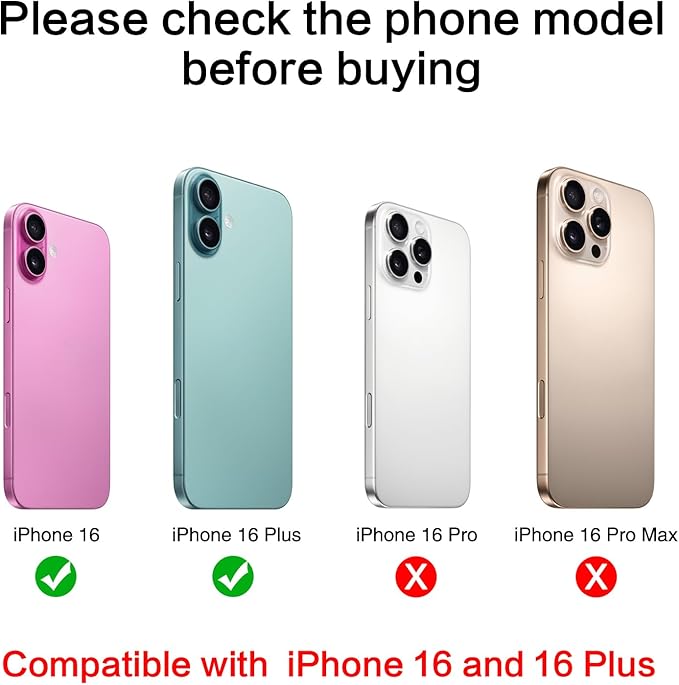 ASDAWN Back Rear Camera Lens Glass Replacement for iPhone 16 6.1 inch and 16 Plus 6.7 inch with Pre-Installed Adhesive, Back Lens Glass with Installation Manual + Repair Tool Set