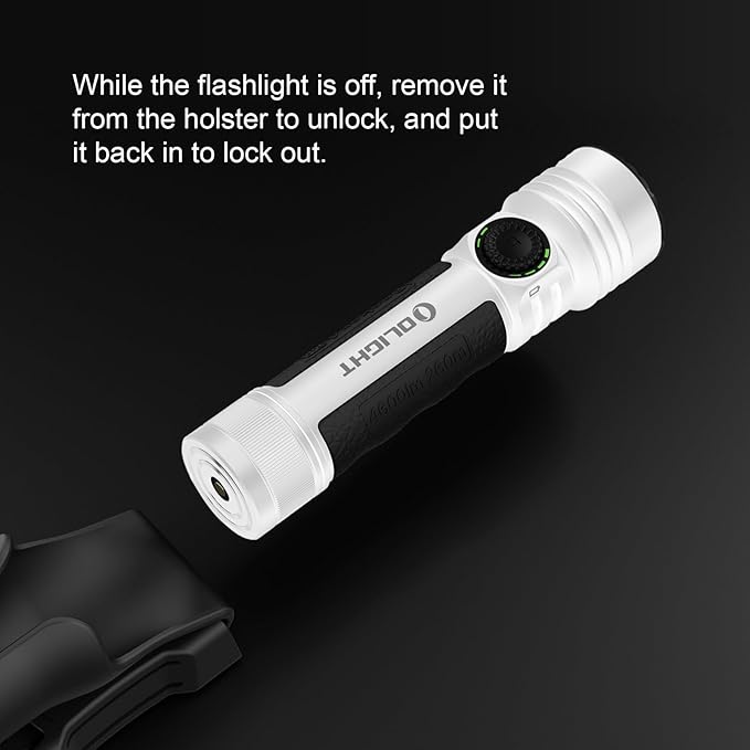 OLIGHT Seeker 4 Pro Rechargeable Flashlights, 4600 Lumens High Powerful Bright LED Light with USB C Holster, Waterproof IPX8 for Emergencies, Camping, Searching(White)