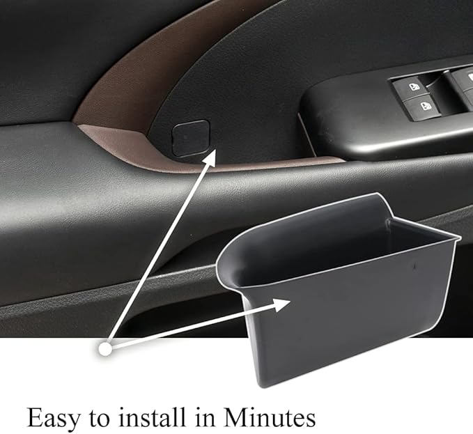 Vesul Front Row Door Oragnizer Compatible with Toyota Highlander 2014 2015 2016 2017 2018 2019 Armrest Phone Container Door Handle Pocket ABS Grab Tray Insert Glove Pallet