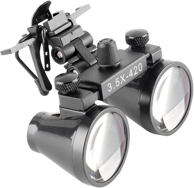 SGOE 3.5X Binocular Loupe with Metal Clip - Magnifying Loupe for Glasses