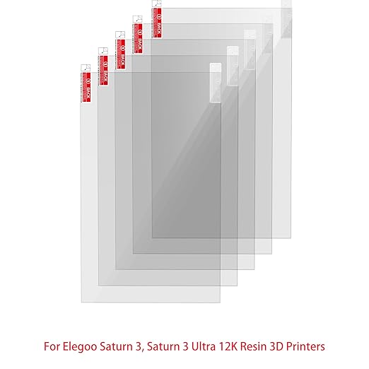 KOYOFEI 5PCS Screen Protector for Elegoo Saturn 3, Saturn 4, 3D Printer Wear-Resistant Leak-Proof Screen Protector Film for Elegoo Saturn 3, Saturn 3 Ultra, Saturn 4 Ultra Resin LCD 3D Printers