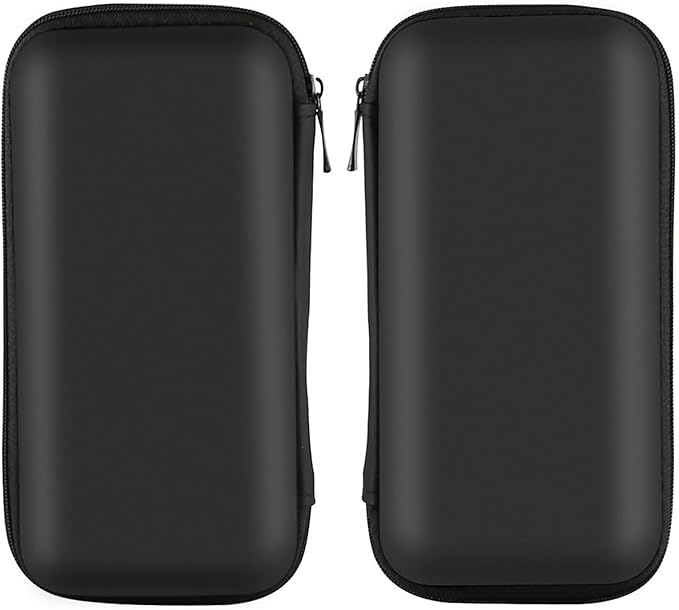 iMangoo Travel Essentials Electronics Organizer Charger Case Portable Dual Zipper Shockproof Pouch Tech Purse Cord Cable Pouches Power Bank Storage Accessories Bag for Women Men,6.5x3.2x1 Black